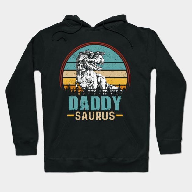 Daddysaurus T Rex Dinosaur Daddy Saurus Family Hoodie by Xonmau